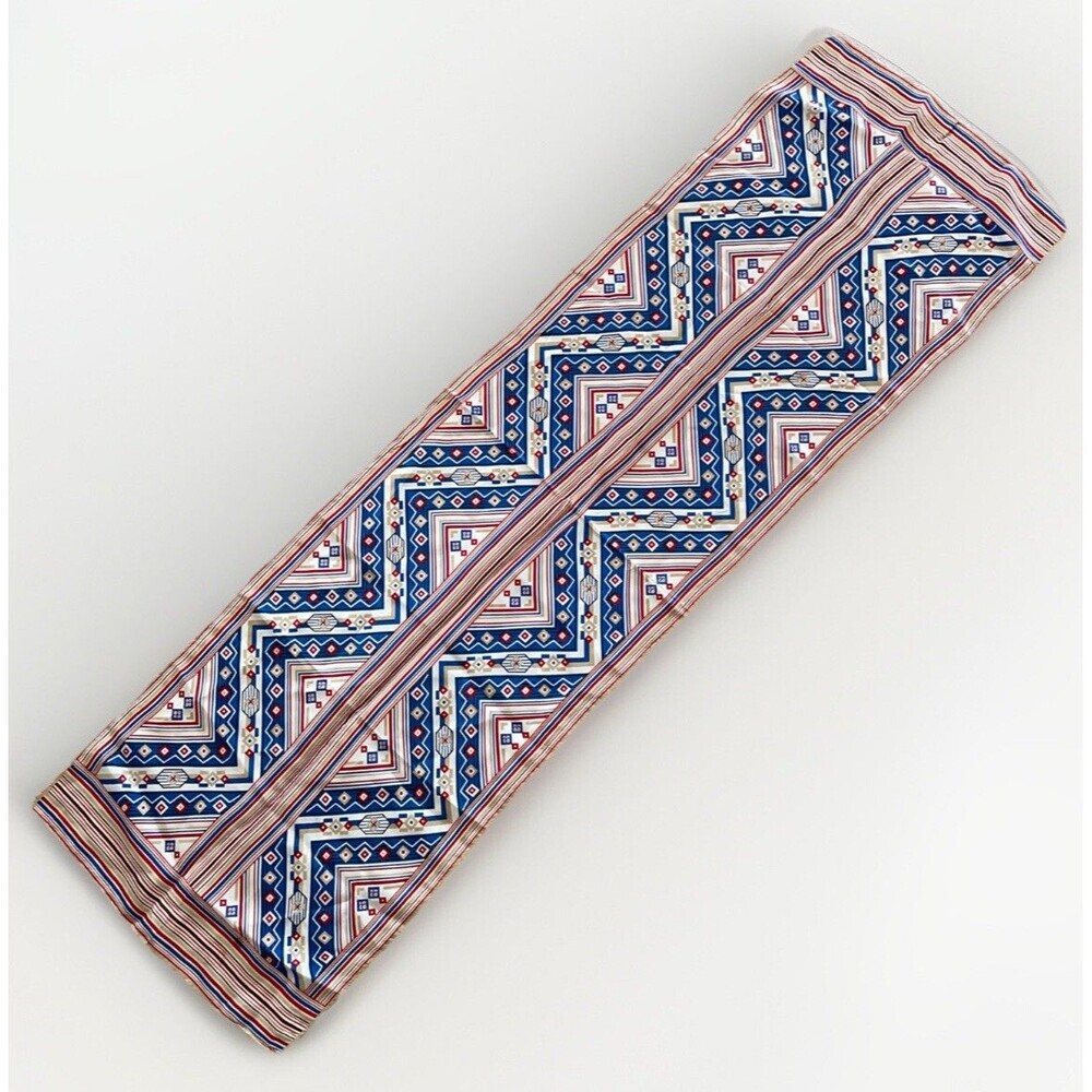 Vintage silk scarf MCM by Glentex mod Tribal Geometric Aztec Western 43” x 13”